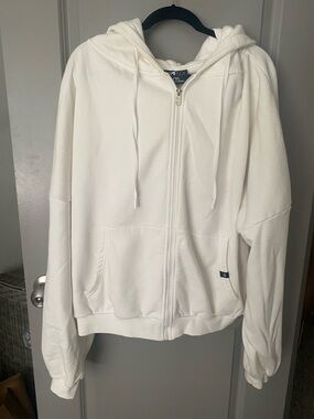 POPFLEX White Full-Zip Hoodie